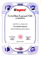 Certyfikat Legrand VDI